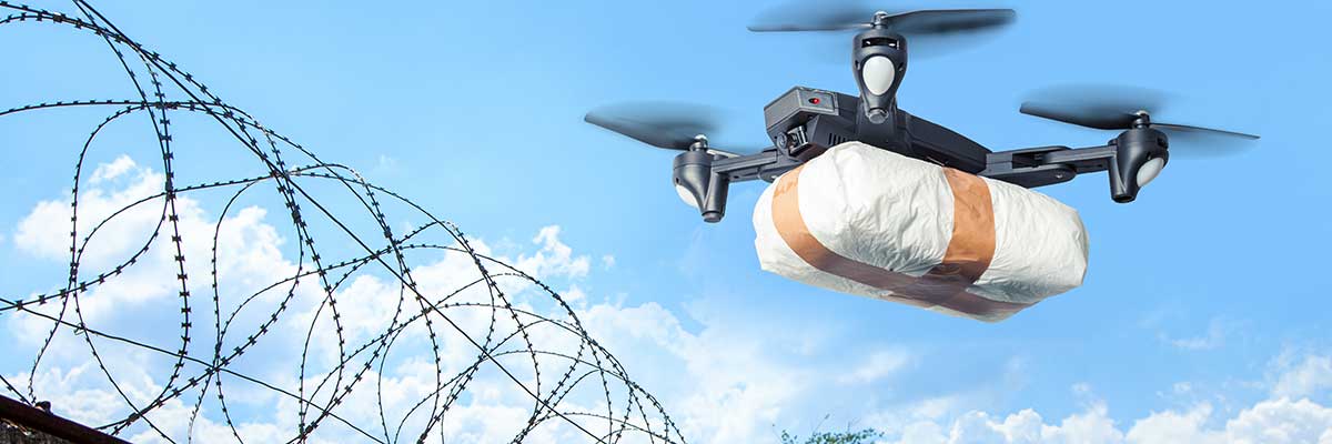 Drone used to smuggle drugs or illegal items.
