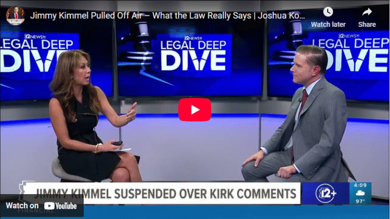 | Was Firing Jimmy Kimmel Legal? Attorney Josh Kolsrud’s Take